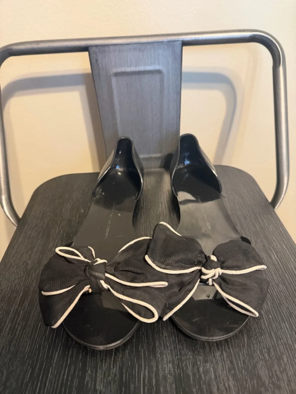 Chinese Laundry Black Bow Ballet Flats Size 8 Coquette Style